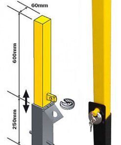 Pilona extraible con candado modelo Padlock