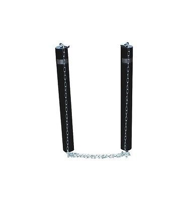 2 x pilonas de acero con cadena metalica