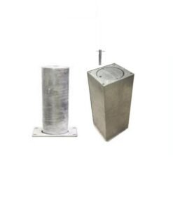 Pilona Telescópica semiautomática con resorte en acero galvanizado 220x500 mm